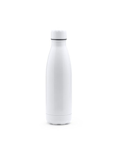 Botella en acero brillo 700ml tapon blanco
