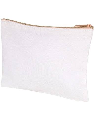 Neceser en poliéster blanco cremallera dorada