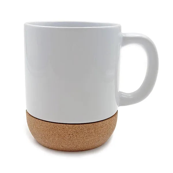 Taza de cerámica con base de corcho